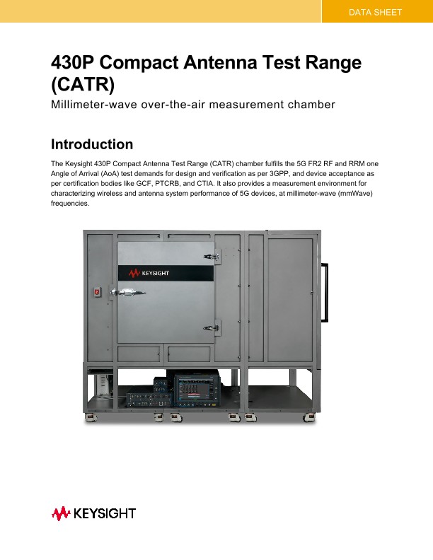 430P Compact Antenna Test Range (CATR) PDF Asset Page Keysight